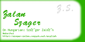 zalan szager business card